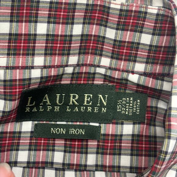 Lauren Ralph Lauren Tartan Plaid Men 15.5 32-33 Non Iron Button Down Dress Shirt - Picture 4 of 10